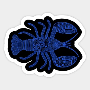 Lobster (black and blue horizontal) Sticker